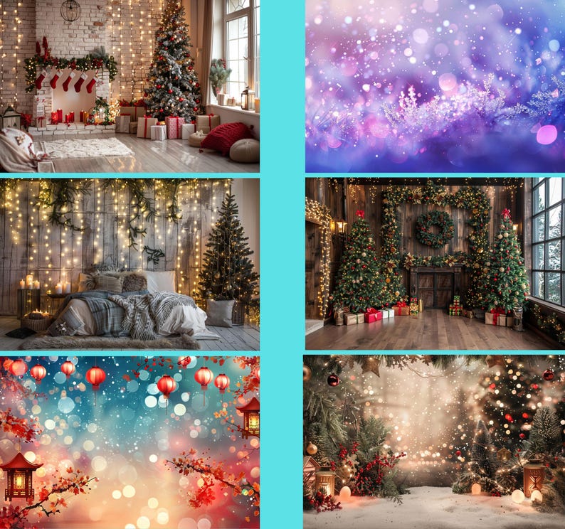 230 Christmas Digital Backdrop Bundle, Christmas Background Photography ...
