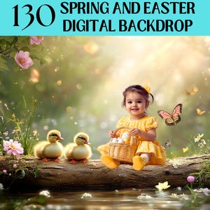 130 Spring Digital Backgrounds Photography, Easter Digital Backdrops Composite, Nature Outdoors Sutido Portrait, Instant Download Bundle