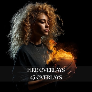 45 Fire Overlays, Photoshop Fire Overlays, Digital Fire Effect & Flames Photography Overlay, Fire Background, Sports Overlays JPEG