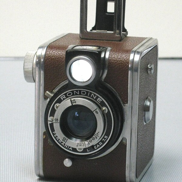 Vintage 1948 Ferrania Rondine 127 Box Camera with Waist Level Finder Made in Italy