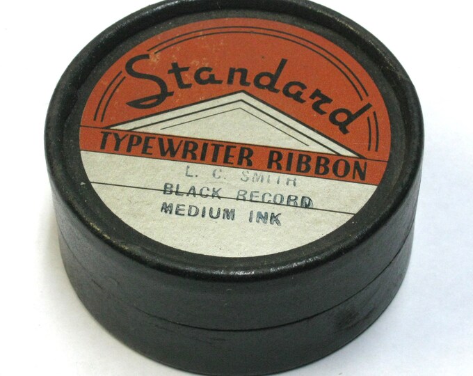 Vintage Standard Typewriter Ribbon Round Box With Metal Ribbon Etsy
