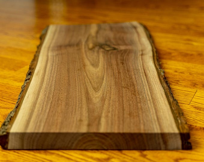 1.25" Raw Black Walnut Live Edge Board: Kiln Dried Slab for DIY