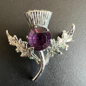 Vintage sterling and amethyst brooche