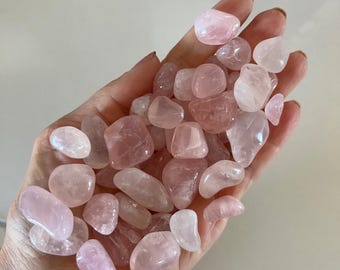 Bulk Rose Quartz Tumbled Crystals  - Ethically Sourced Gemstones, Love Stone, Crystals for Jewelry Making, Stones for Crafts, Feng Shui