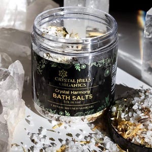 Crystal Harmony Bath Salts, Botanical Bath Salts, Crystal Infused, Bath Gifts, Bath Soak, Self Care, Luxury Bath Salts, Herbal Soaking Salts
