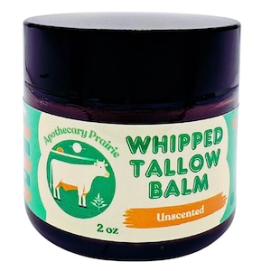 Whipped talgbalsem (ongeparfumeerd) - 100% grasgevoerde en afgewerkte rundertalg en doordrenkt met biologische zonnebloemolie
