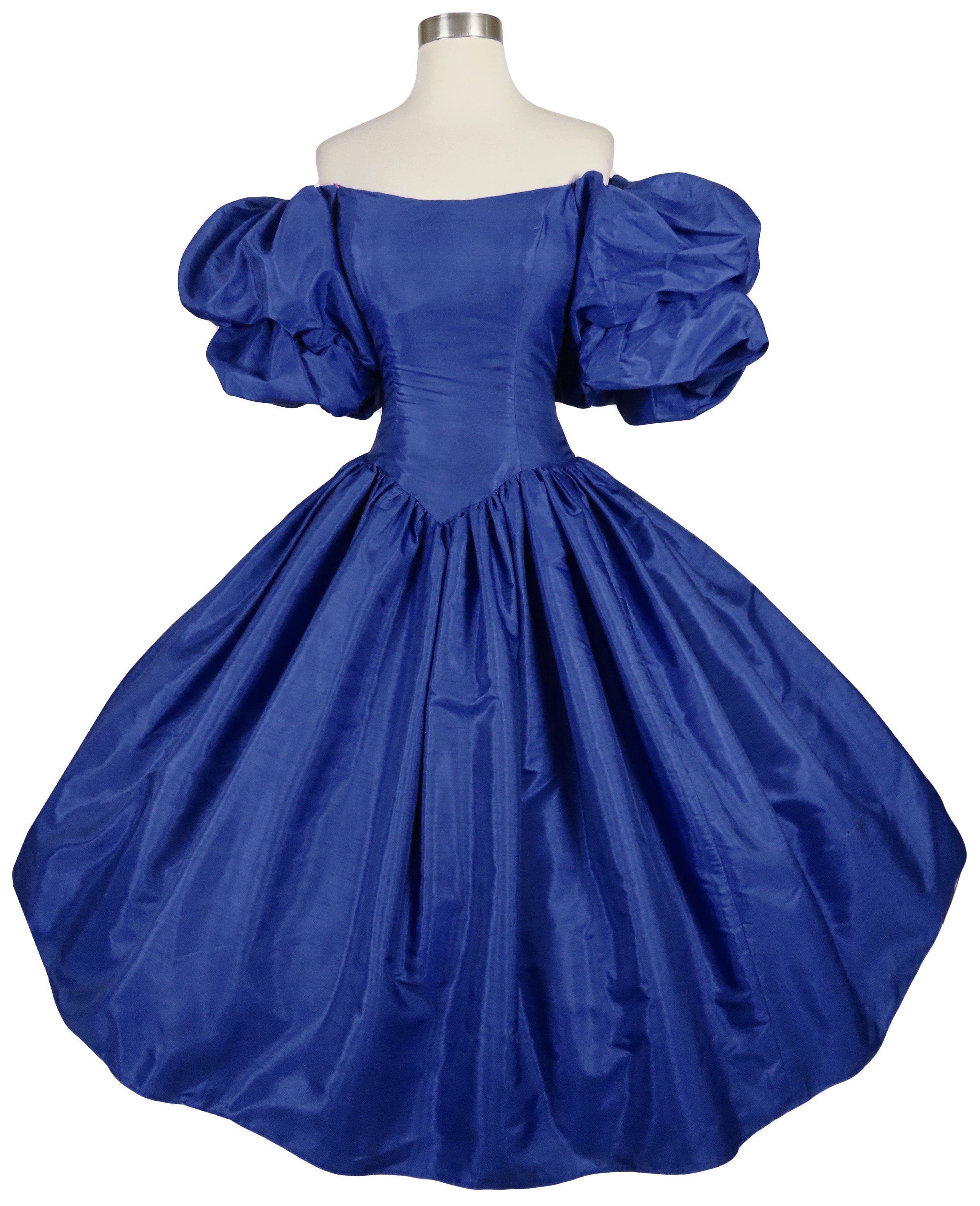 Vintage 80s Royal Blue Puff Sleeve Ball Gown XS Formal Dress Prom Extra  Small Party Full Skirt Princess Queen Womens Costume Gala Dance - Etsy