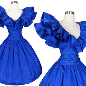 Ball Gown Off-the-Shoulder Taffeta Prom Mini Dresses Vintage 80s Iridescent Dress Sleeveless Ruched