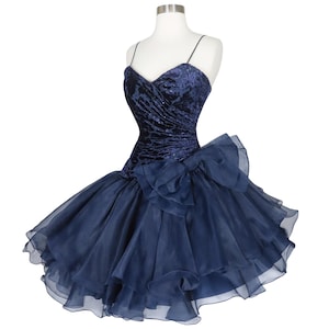 formal dress nursing Dark Navy Blue Formal Dresses Deep V-Neck Short Sleeves Stretch Satin Formal Dress With Split main image 0