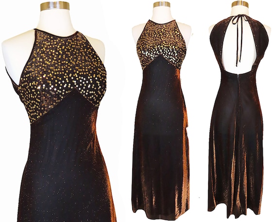 Vintage 80s 90s Vestido XS S Slip Maxi Prom Party SEQUIN - Etsy España Vintage 80s 90s Vestido XS S Slip Maxi Prom Party SEQUIN - Etsy España