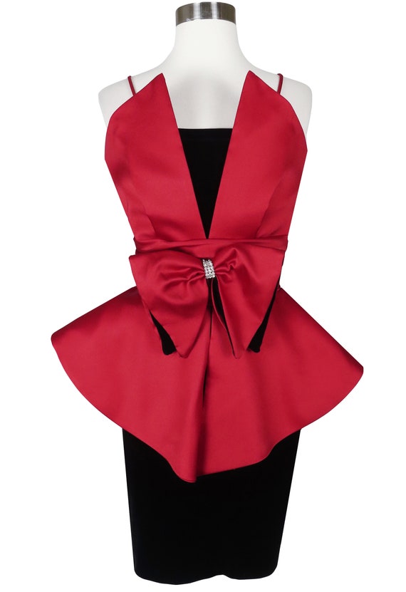 red velvet peplum dress Off Shoulder Patchwork Peplum Ruffles Bodycon Dress Red Retro Velvet Mermaid Dress Long Maxi Dress