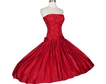 Vintage 80s Prom Dress XXS Party Strapless Blue Metallic Lamé Foil