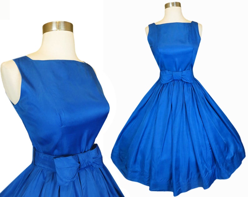 blue 50s dress