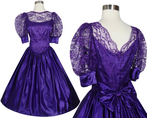 strapless open back dress Purple Satin V-neckline Straps Long Prom Dress, Purple Evening Dress F –  Cutedressy main image 0