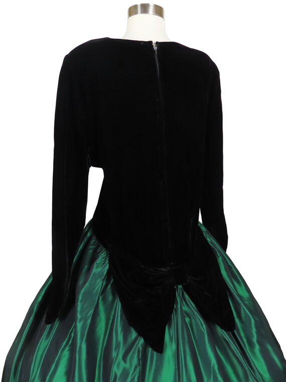 Vintage 80s Prom Dress 1X Plus Size Party Dark Gr… - image 8