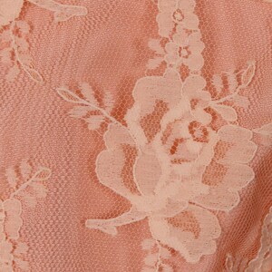 Vintage 80s Peach Lace Balloon Bubble Skirt Puff Sleeve Moire Taffeta Floral Prom Party Dress L Large image 7