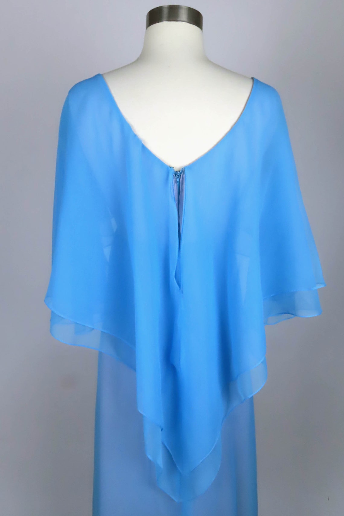 Vintage 70s Light Baby Blue Chiffon Floaty Hippie Hippy Boho Etsy