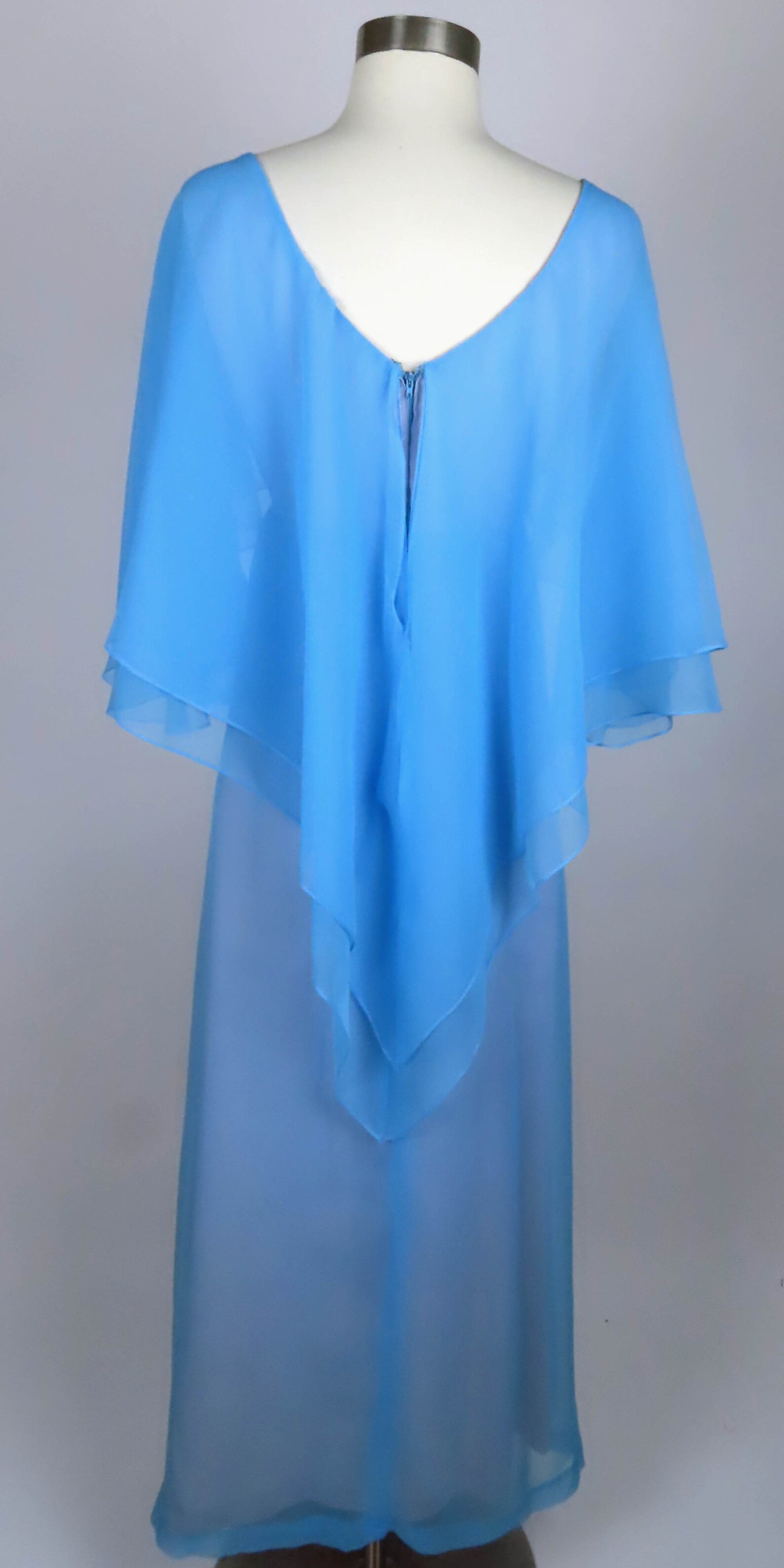Vintage 70s Light Baby Blue Chiffon Floaty Hippie Hippy Boho Etsy