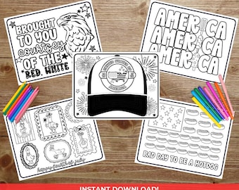 Fourth of July Coloring Pages | Patriotic Independence Day Activity (Instant Download)