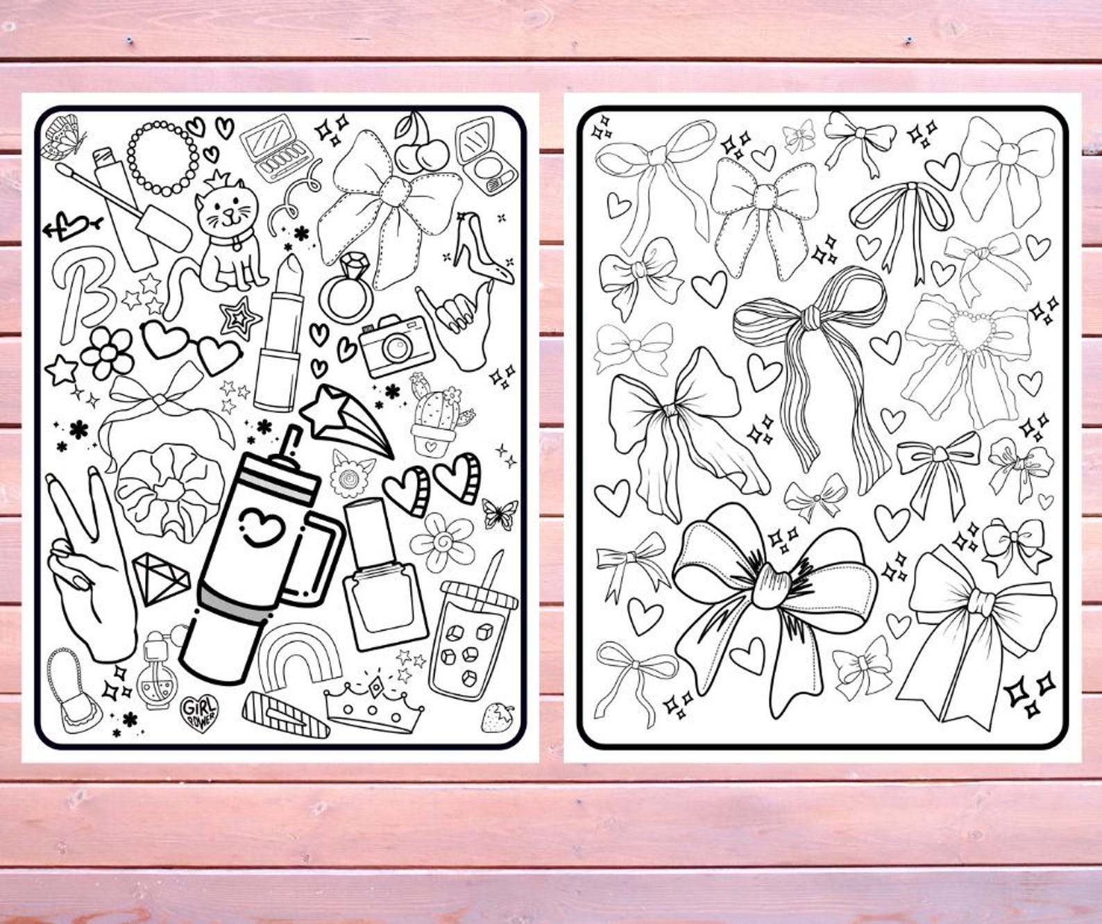 Girly Vibes Coloring Pages, Instant Download, Coloring Pages for Girls ...