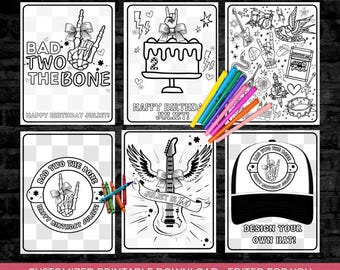Personalized Bad Two The Bone 2nd Birthday Coloring Pages (PDF)