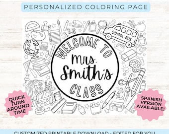 Personalized Teacher Name Coloring Sheet (PDF Download)