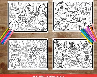 Holiday Coloring Pages: Festive Kids Activity (Instant Download)