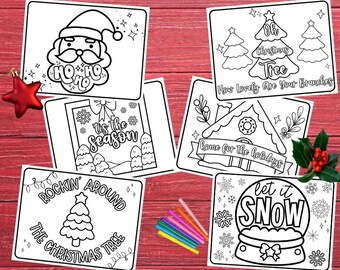 Holiday Coloring Pages, Instant Download, Coloring Pages for Kids, Holiday Activity