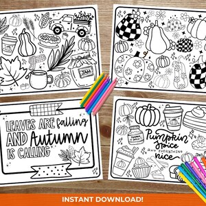 Fall Vibes Coloring Pages, Pumpkin Spice, Groovy Pumpkins, Instantly Download!