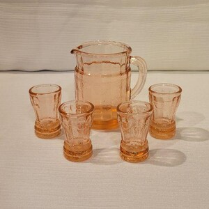 Mosser Glass Miniature Jennifer Set #14 Pitcher and Four Bowls