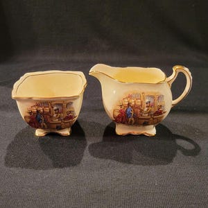 Vintage Royal Winton Grimwades England Gin Palace Sugar and Creamer Set