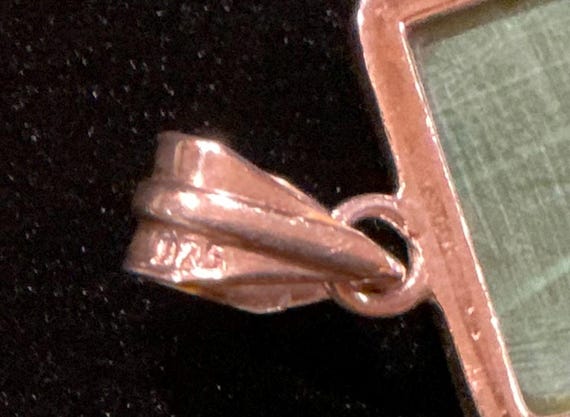 Vintage Sterling Silver 925 Rectangular Malachite… - image 4