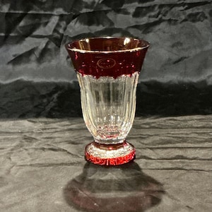 Vintage Waterford Lead Crystal Simply Red Ruby Flower Vase Chalice Mase in Hungary