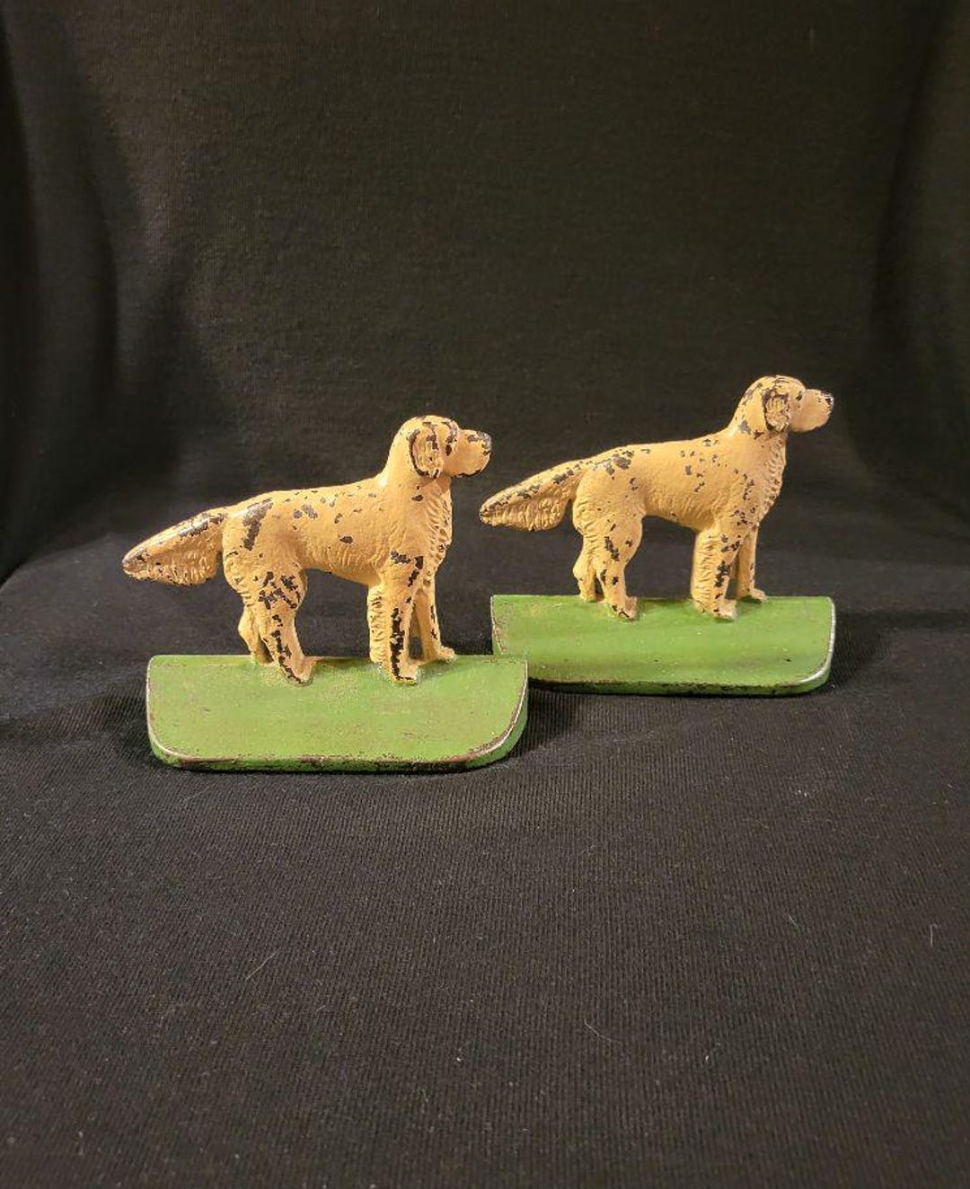 Vintage Cast Iron Golden Retriever Bookends Etsy