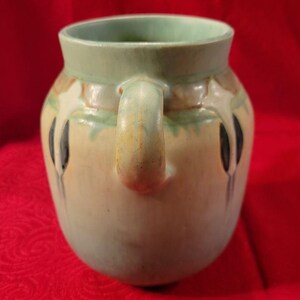 Rare Vintage 1930's Roseville Pottery Blue Monticello / Montacello Handled Vase 560-6 immagine 3