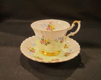 Vintage Royal Albert Bone China Floral Cup and Saucer #4362 England