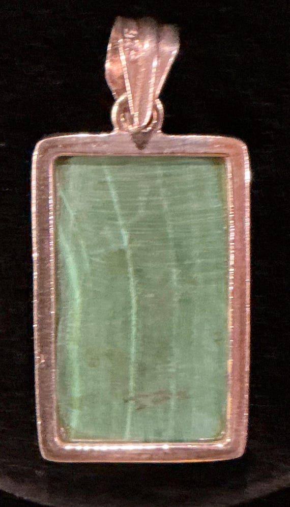 Vintage Sterling Silver 925 Rectangular Malachite… - image 3