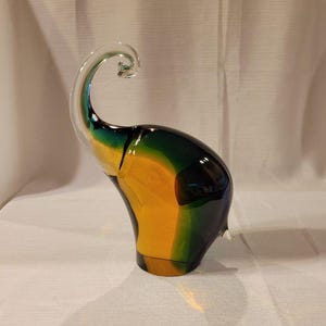 Vintage Murano Glass Elephant Figurine with the Vetro Artistico Murano Label