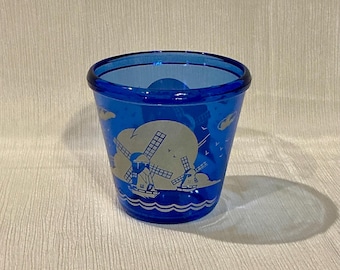 Vintage 1930’s Hazel Atlas Cobalt Blue Glass Windmill Pattern Ice Pail or Bucket