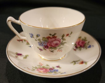 Vintage Crown Staffordshire England Fine Bone China Rose