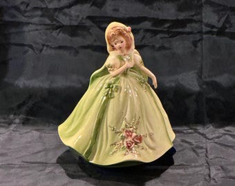 Josef Originals Colonial Days Series Ceramic Girl Figurine With