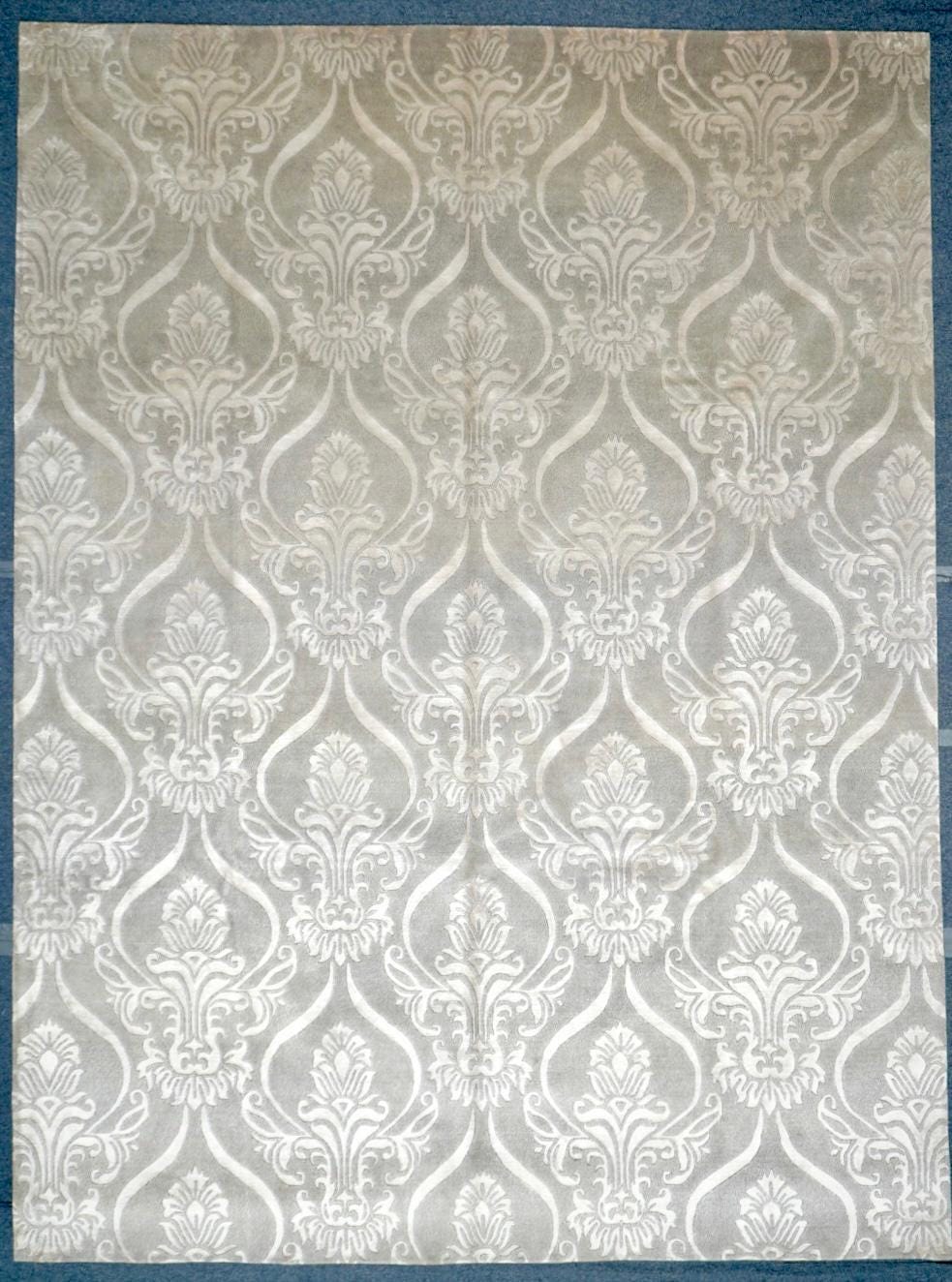 Silver Diamond Pattern Rug Elegant Silver Damask Pattern 9 X 12 Rug - Etsy