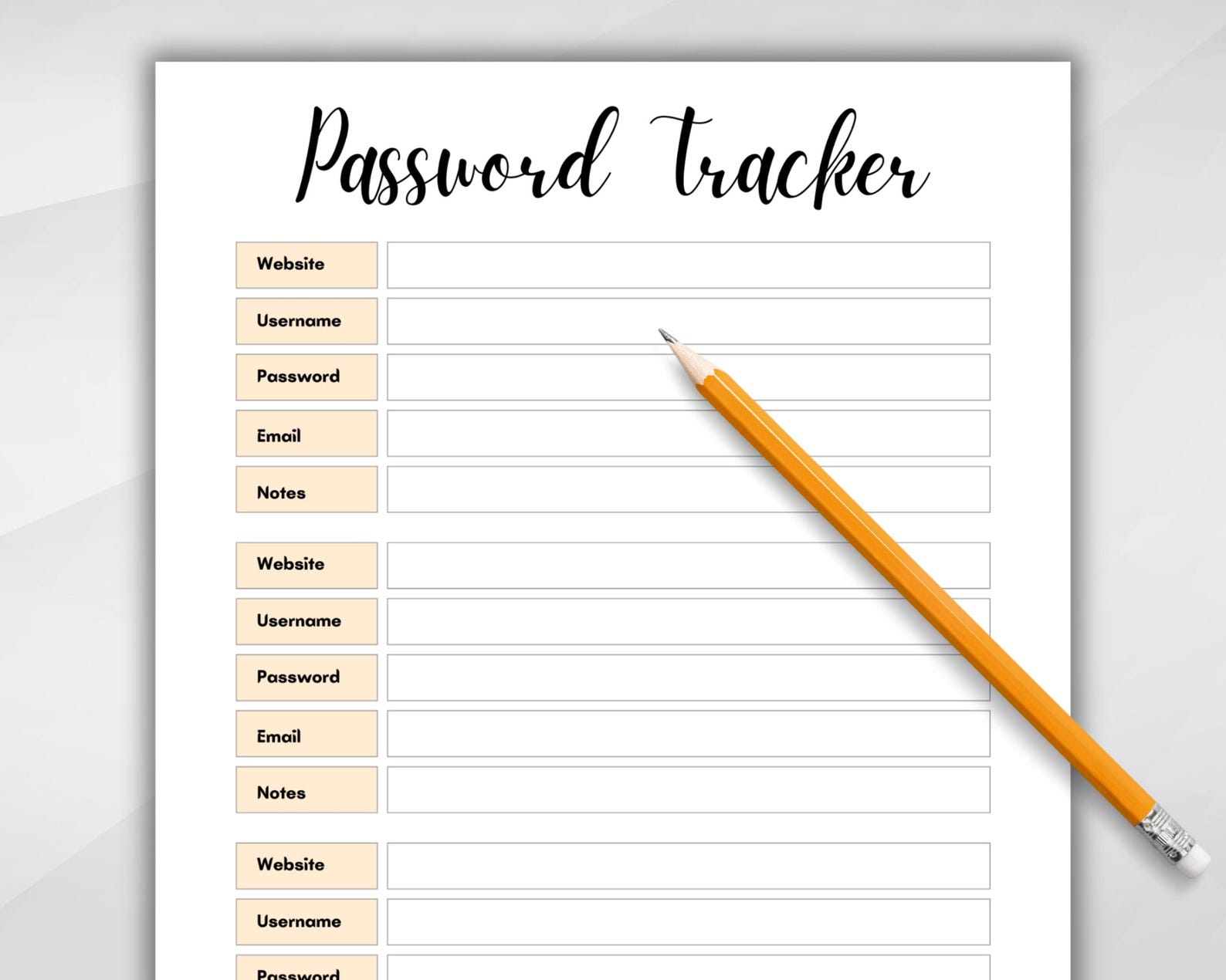 PRINTABLE Password Tracker. Printable Password Log. Password Keeper ...