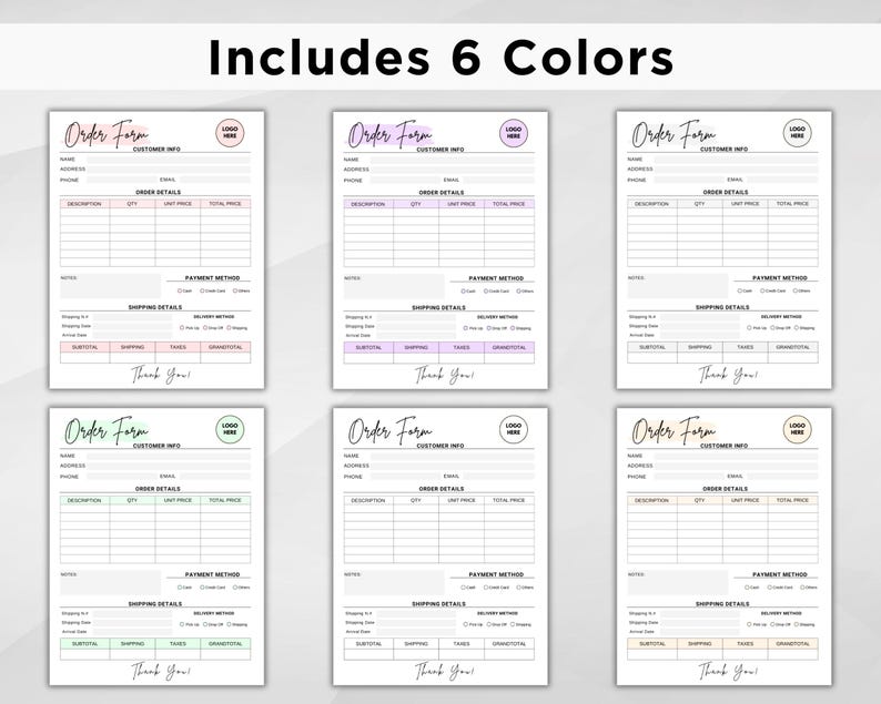 Order Form Template Small Business Editable | Order Forms | Custom ...