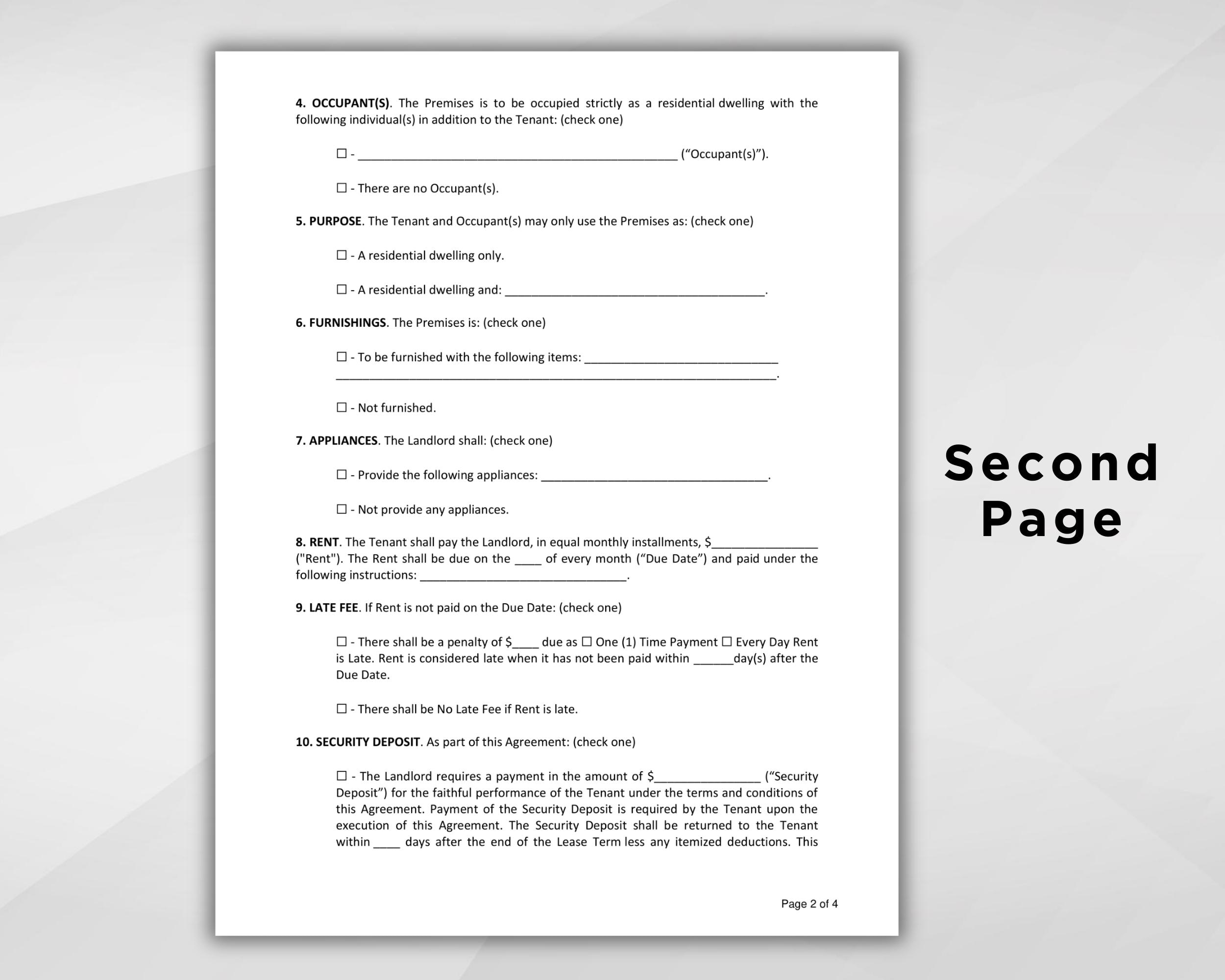 Editable Rental Agreement Template. Printable Lease Agreement ...