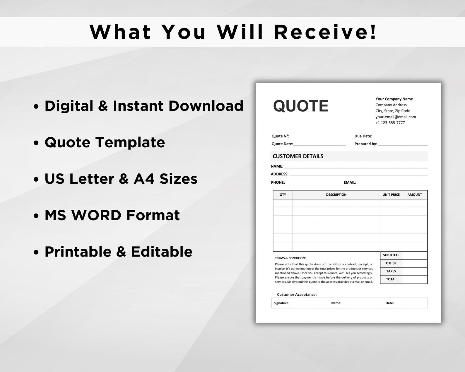 Printable Quote Template Quote - Il 1588xN.6261088637 Dxm5