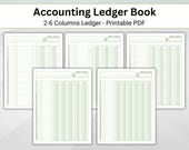 Accounting Ledger. 2-6 Columns Ledger. Columnar Paper. Digital Ledger Paper. Printable PDF Ledger Sheets. Small Business Ledger Book