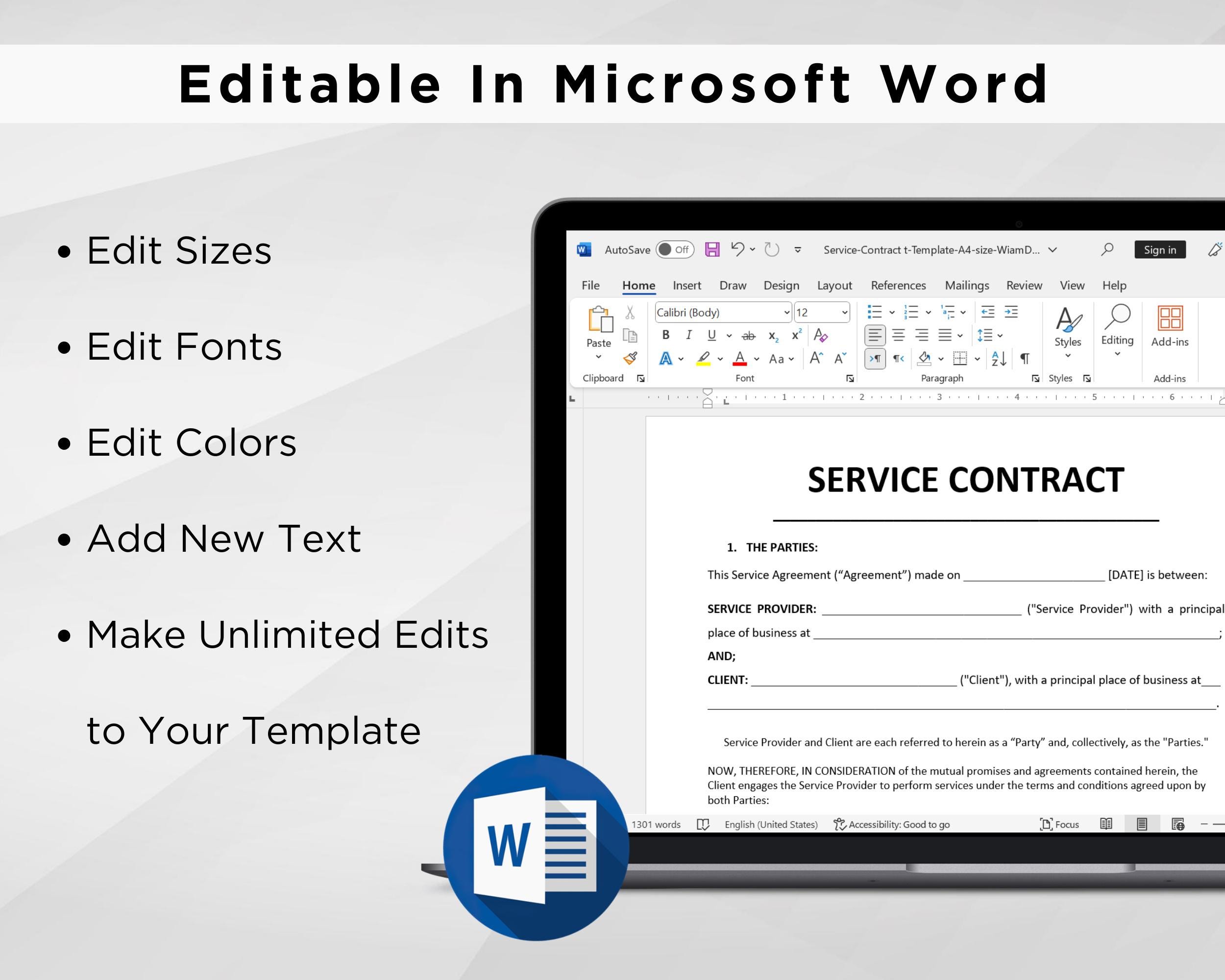 Printable service contract templates services contract agreement