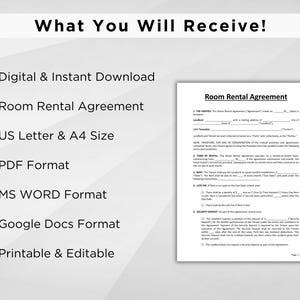 Room Renting Paper Room Rental Agreement Template. Editable Room Tenancy Agreement ...