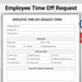 Employee Time-off Request Template Printable Vacation Request Form PTO ...